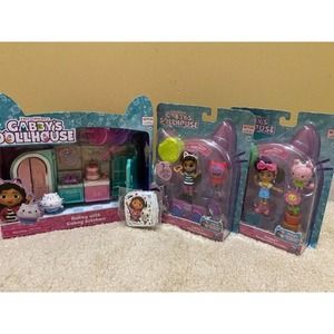 Ultimate Gabbys Dollhouse Birthday Bakey with Cakey Flowerific Garden Toy Bundle